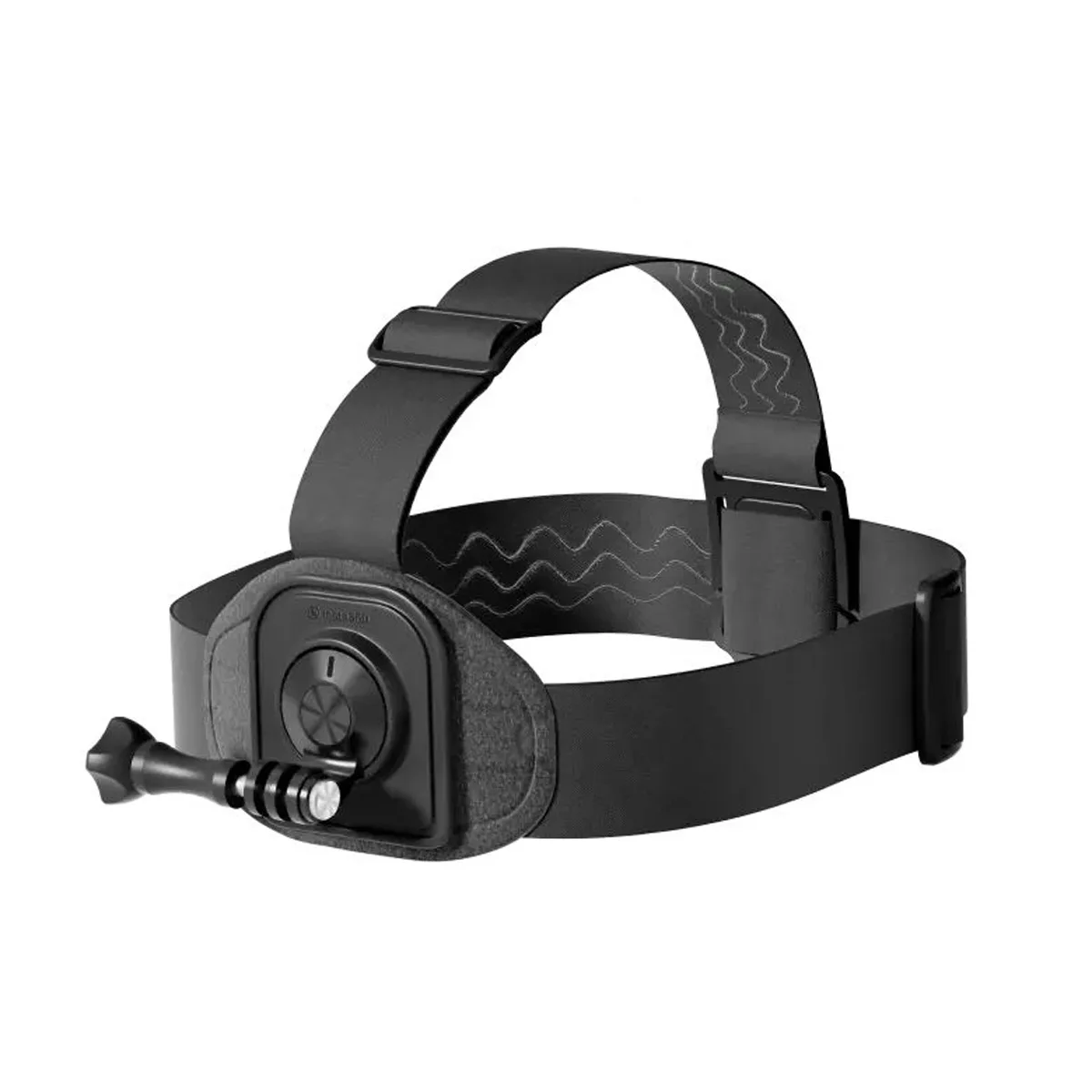Black adjustable head strap with front camera mount for Insta360 X3