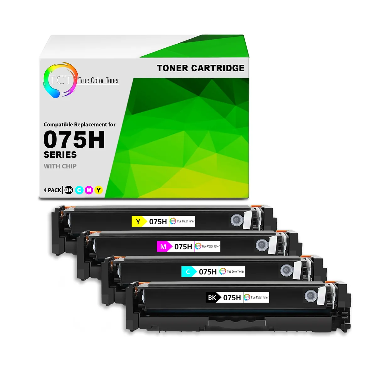 TCT TCT 075H Compatible Toner Cartridge 4-Pack for Canon imageCLASS MF662Cdw MF663Cdw MF665Cdw LBP646Cdw LBP647Cdw — product photo