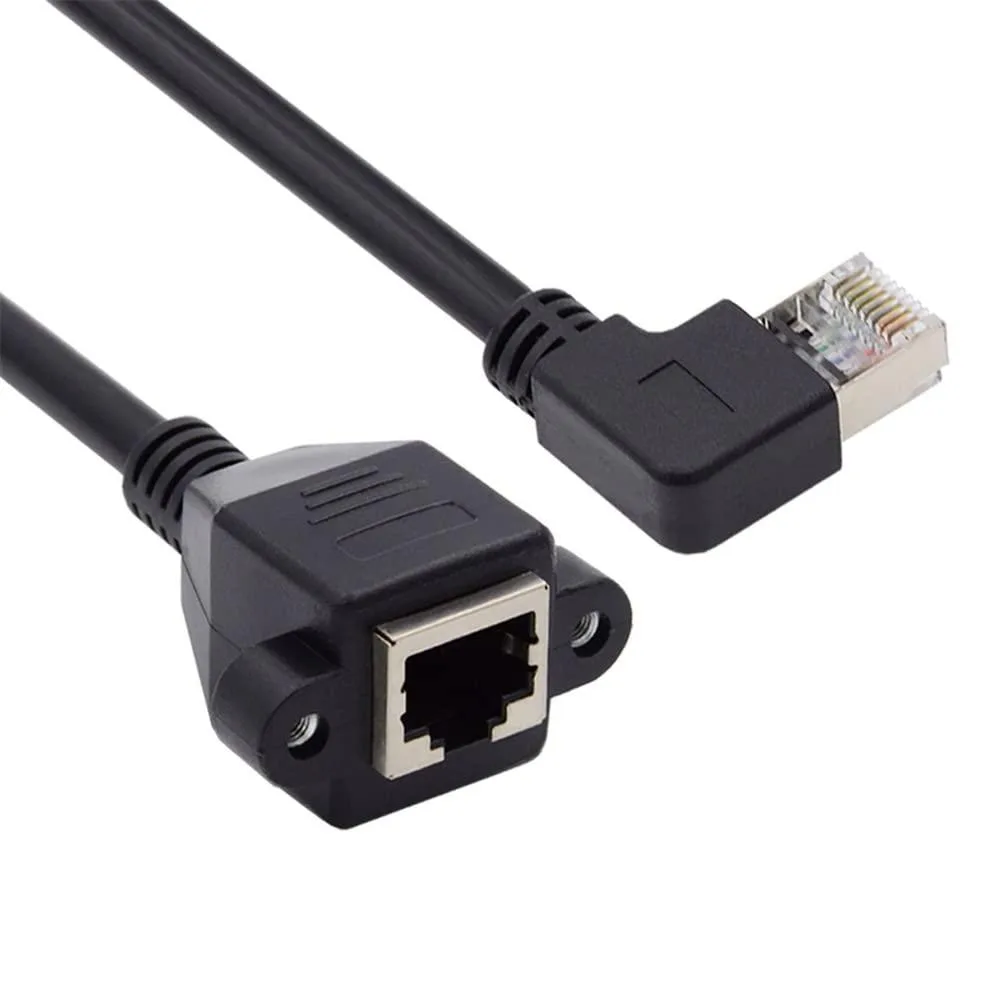 LORDWORLD LORDWORLD Cat6 90 Degree Left Angled Male to Female Ethernet Cable 30cm — product photo