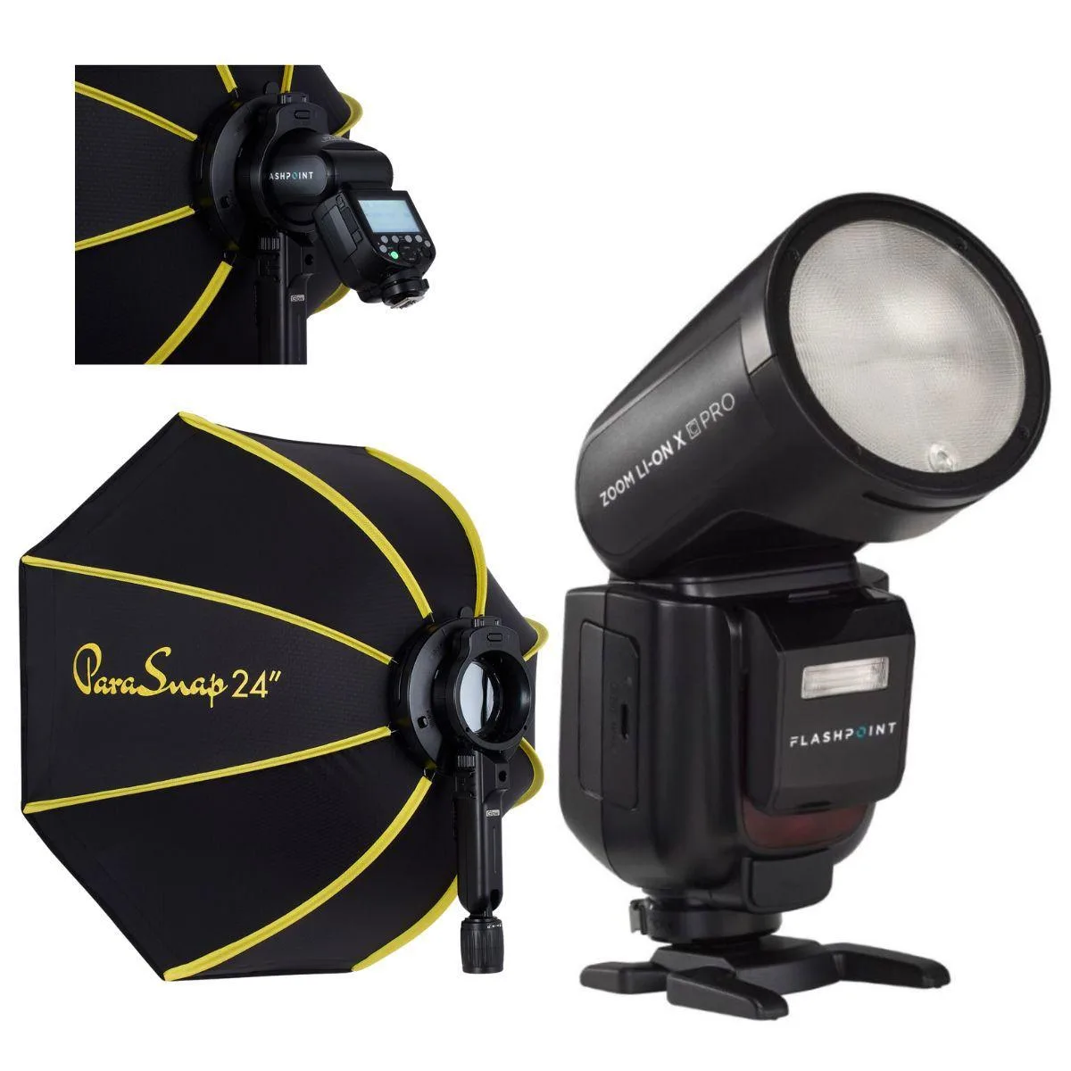 Flashpoint Brand Flashpoint Brand Zoom Li-on X PRO R2 TTL Flash With Parasnap 24" Softbox For OM — product photo
