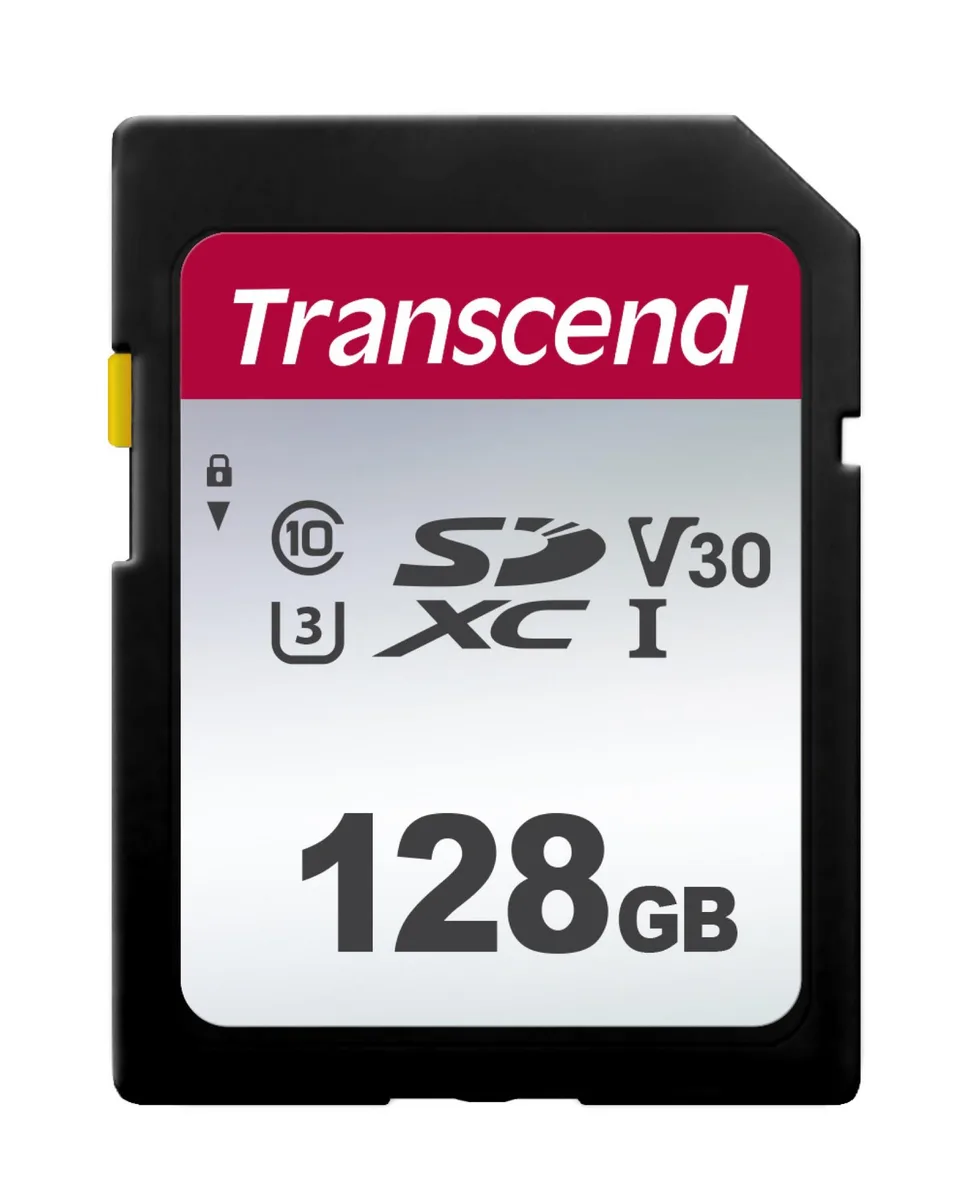 Transcend Transcend TS128GSDC300S 128GB UHS-I U3 SDXC memory card — product photo