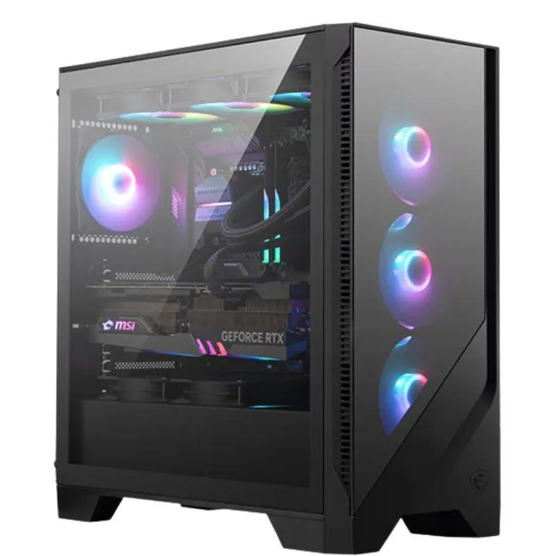 MSI MAG FORGE 320L mid tower with front and side tempered glass panels