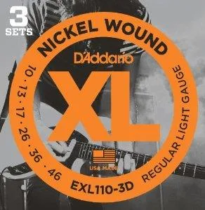 D'Addario D'Addario EXL110 Electric Guitar Strings Light 3 Pack — product photo