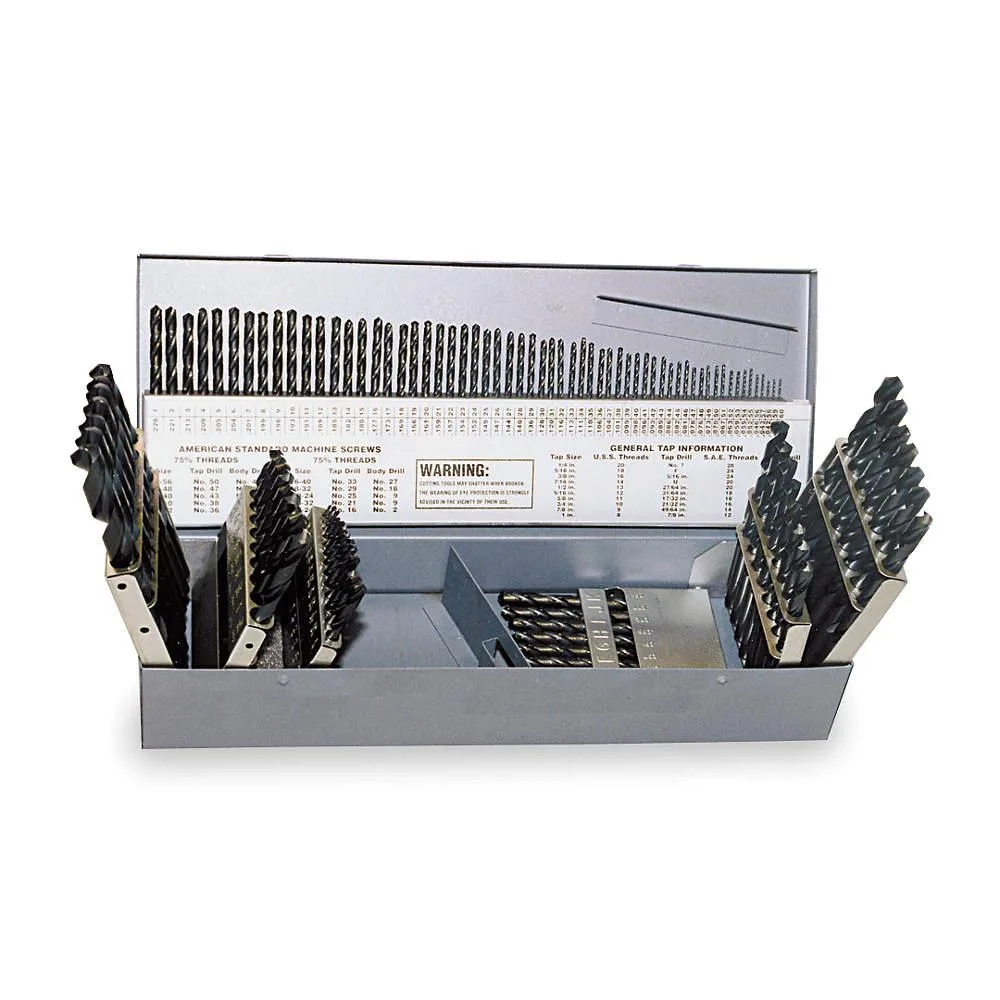 Chicago-Latrobe 57728 115-piece jobber drill set in black oxide finish