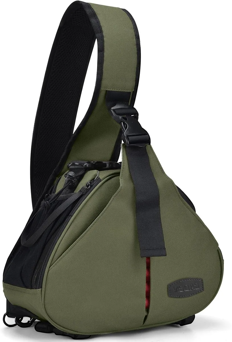 PISKEKAT PISKEKAT Camera Bag Sling Backpack Green 12*4.7*9 in — product photo