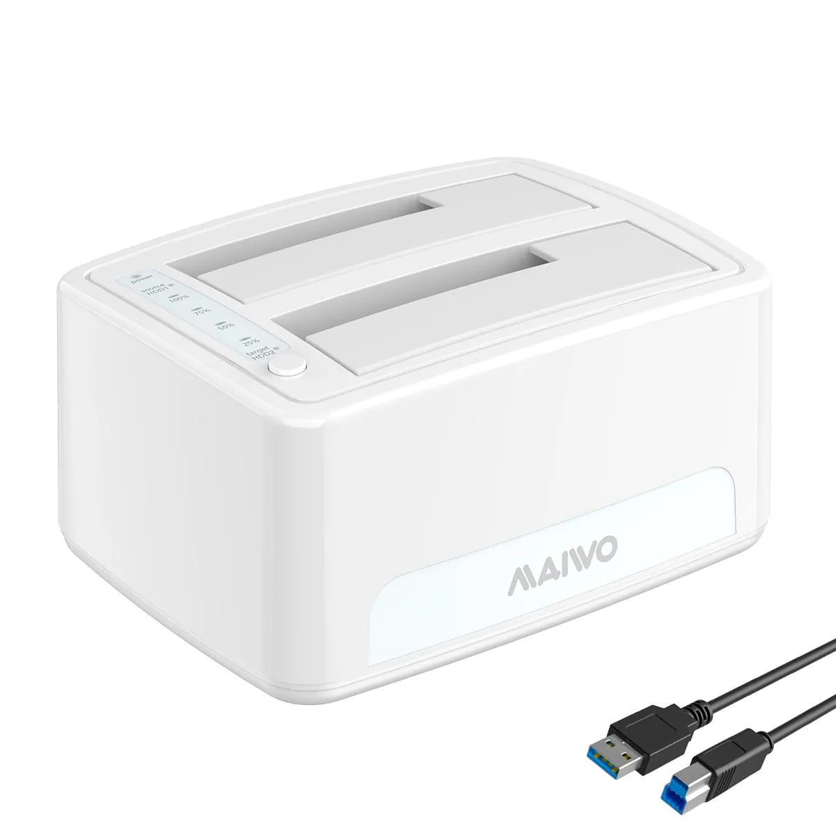 MAIWO MAIWO K3072 dual-bay SATA drive enclosure white — product photo