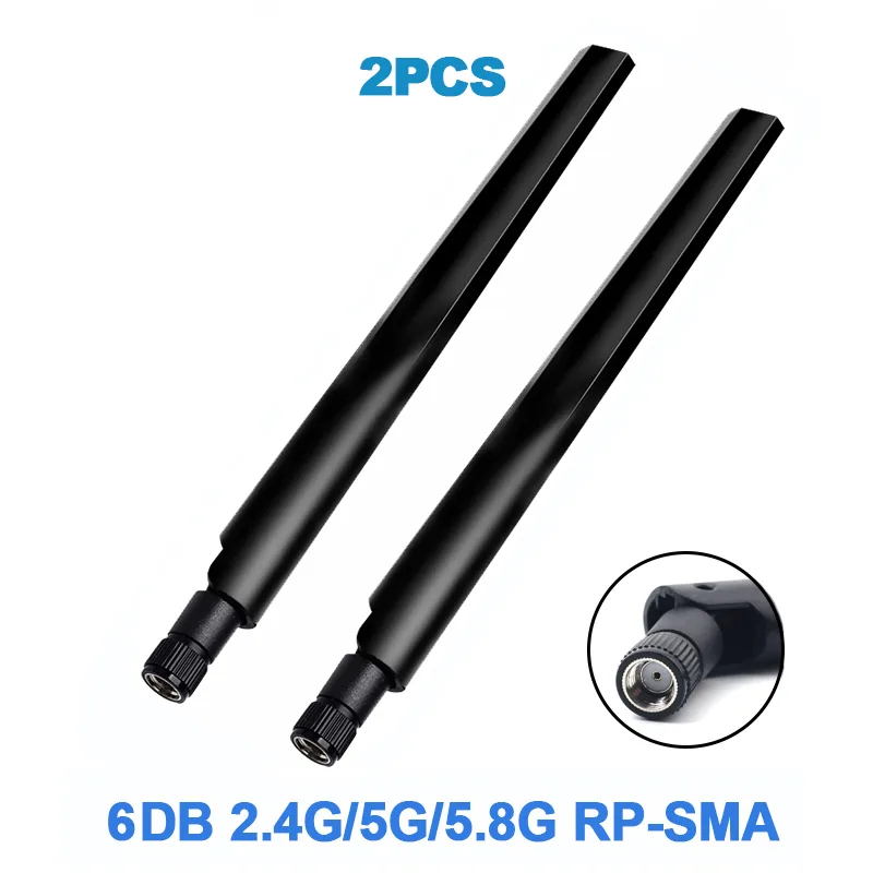 TelDaykemei TelDaykemei 2pcs 6dBi Dual Band 2.4 5.8 GHz RP-SMA Network Antennas — product photo