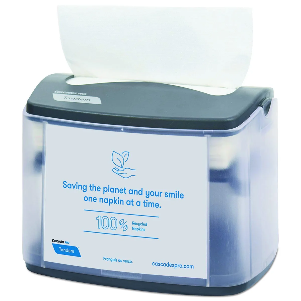 Cascades Cascades Tandem Tabletop Napkin Dispenser Gray 6.1 x 8.16 x 6.3 C402 — product photo