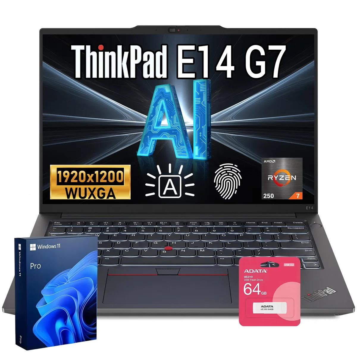 Lenovo Lenovo ThinkPad E14 AMD Ryzen 7 250 32GB DDR5 1TB laptop — product photo