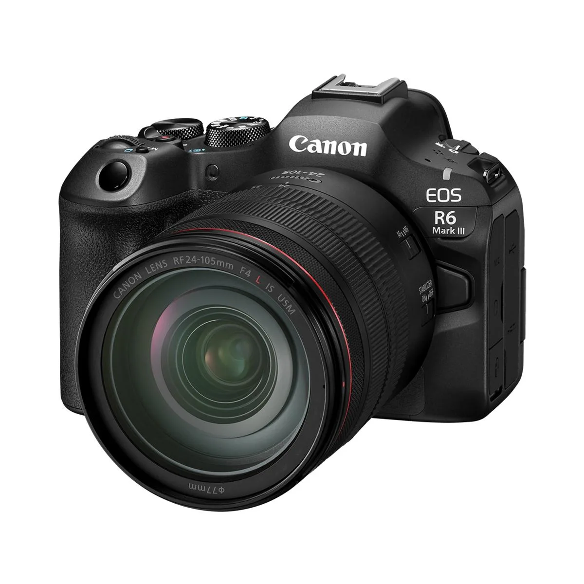 Canon Canon EOS R6 Mark III with RF 24-105mm f/4 L IS USM Lens compact mirrorless camera — product photo