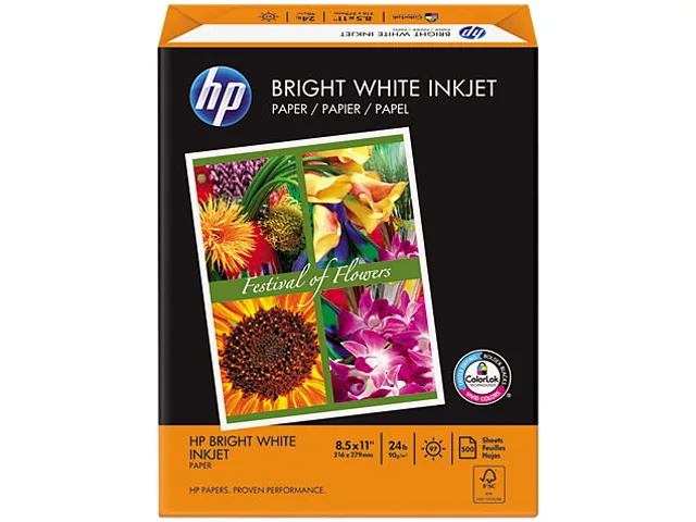 HP HP 203000 Bright White Inkjet Paper 97 Brightness 500 Sheets 8.5 x 11 in — product photo