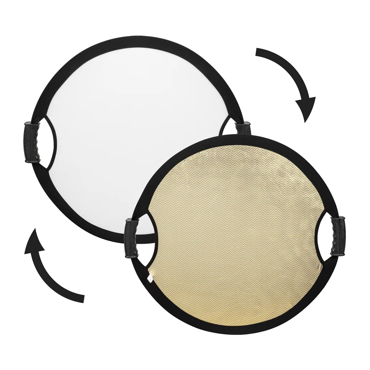 Glow Edge Glow Edge 22" Circular Collapsible Reflector Wave Gold/White with Handles — product photo