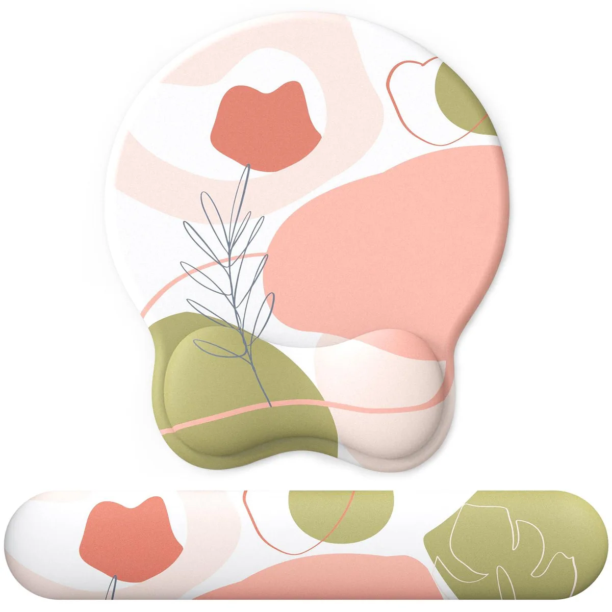  eulps MP300-03 Gel Mouse Pad &amp; Memory Foam Wrist Rest Set Rose Set — product photo