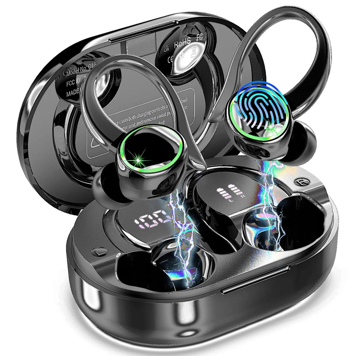  Matast C16 Bluetooth 5.4 Earbuds 60h Deep Black — product photo