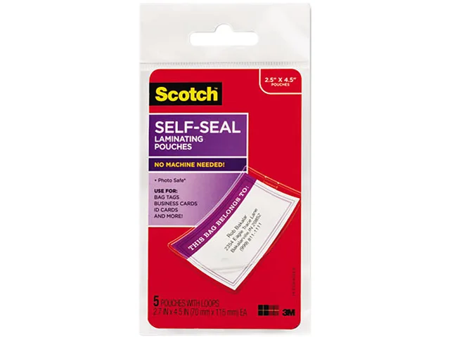3M 3M LS8535G Self-Sealing Laminating Sheets 12.5 mil 5 pack — product photo