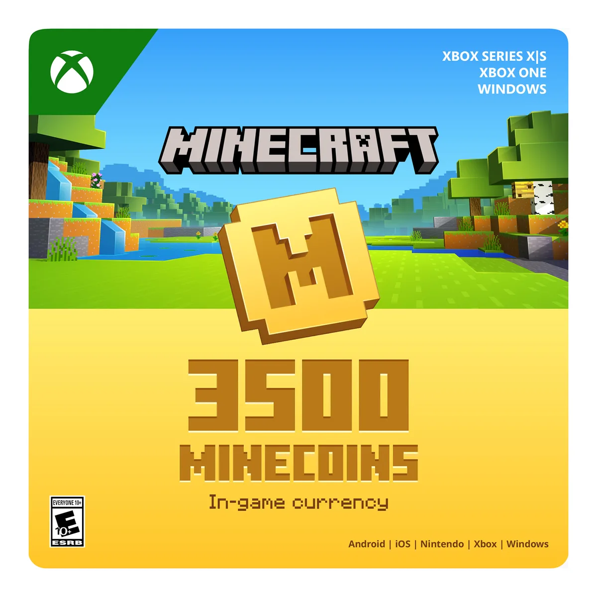 Microsoft Microsoft 7LM-00020 Minecraft Minecoins Pack 3500 Coins downloadable game — product photo