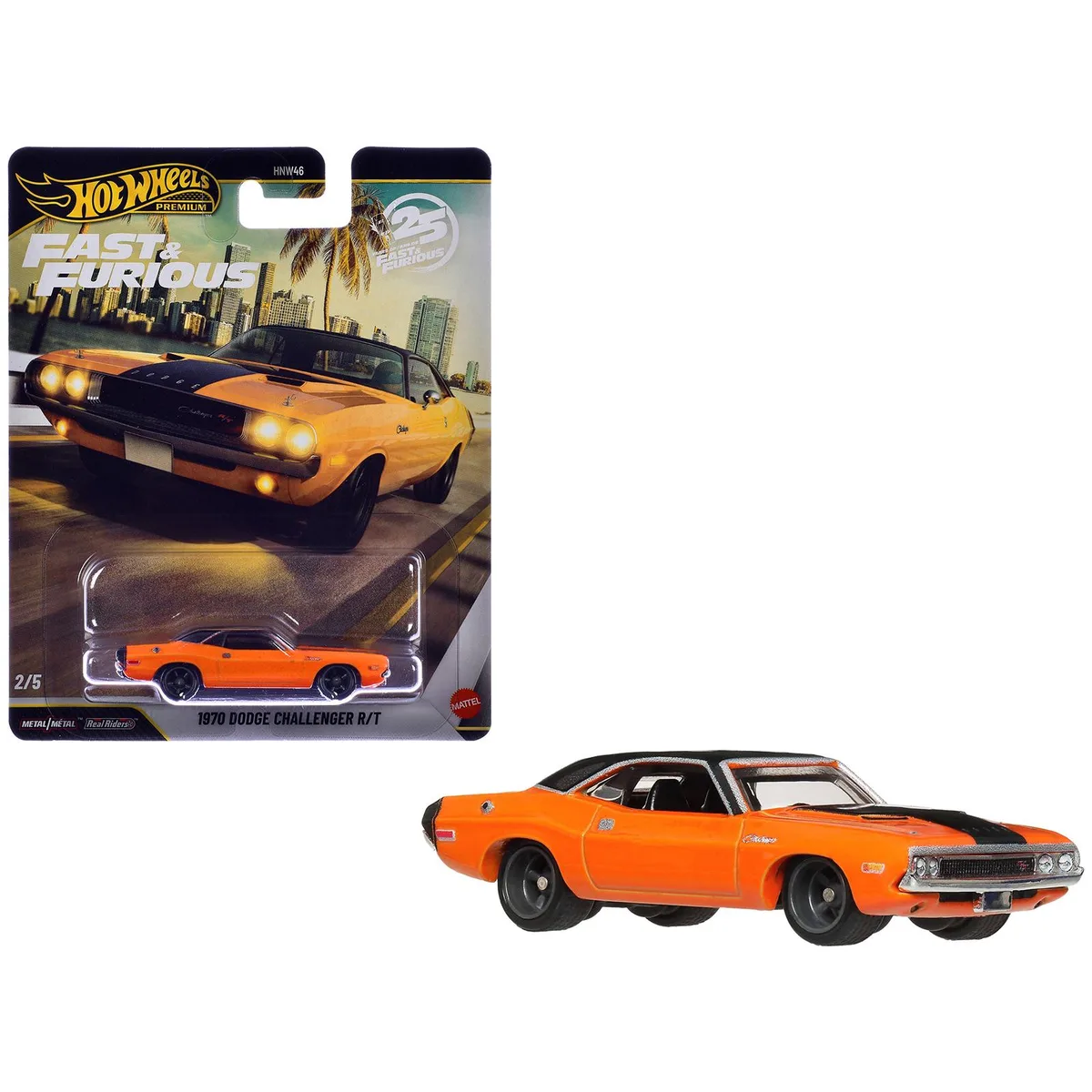 Hot Wheels Hot Wheels 1970 Dodge Challenger R/T 2 Fast 2 Furious 2003 Diecast Car 2.75in — product photo
