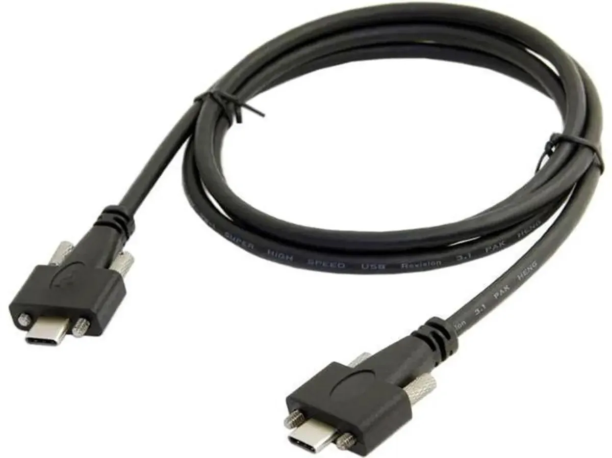 SMUGDESK SMUGDESK Panel Mount USB 3.1 Type-C Male to Male Locking Cable with M2 Screws 1.2M 10Gbps — product photo