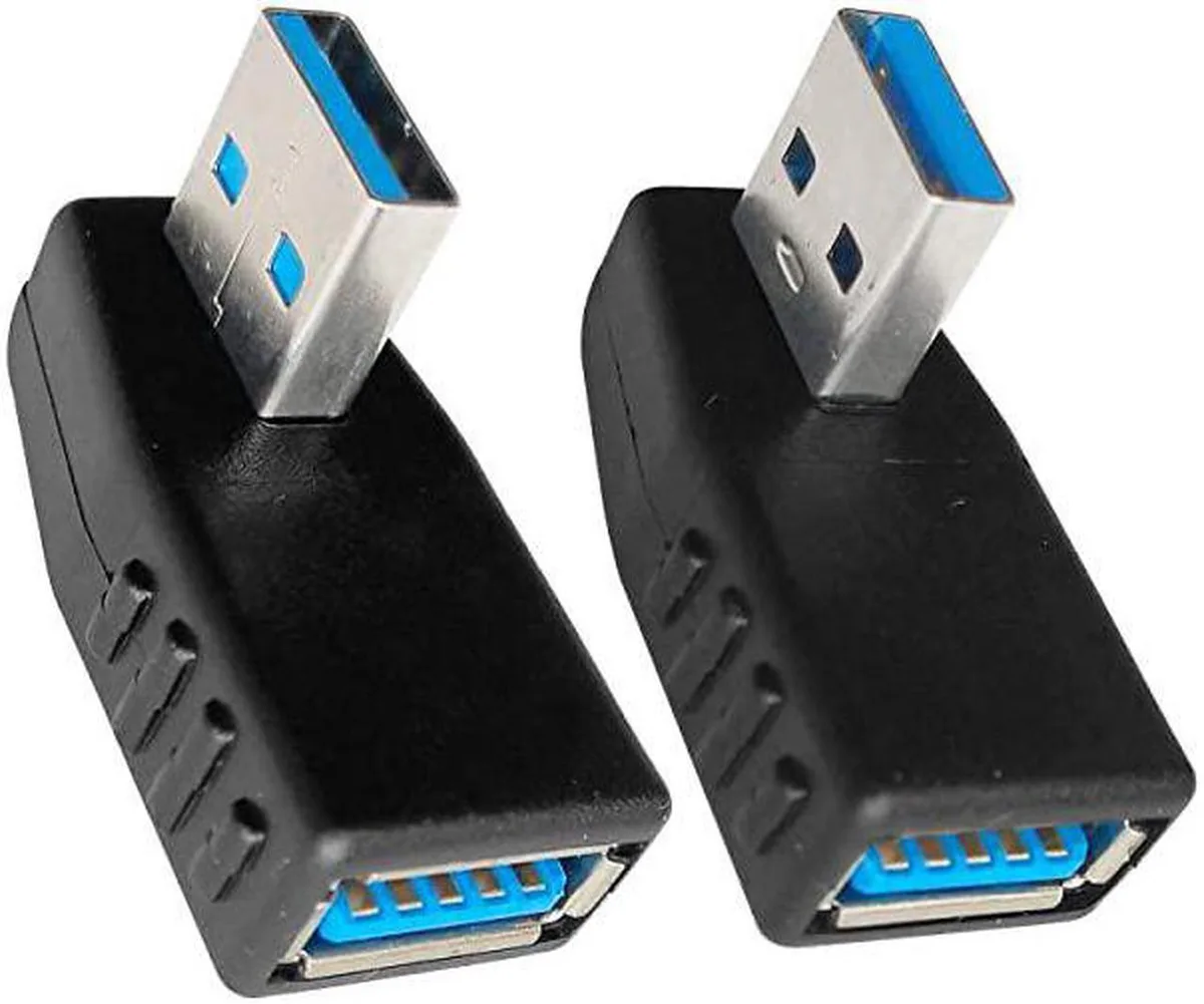 Vszerda Vszerda USB 3.0 90 Degree Right Angle Extension Adapter Leftward Rightward Pair — product photo