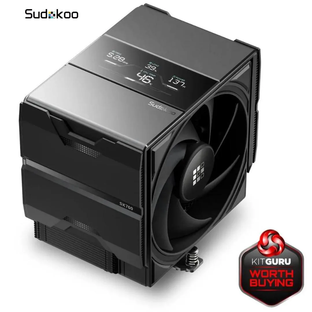 Sudokoo Sudokoo SK700-V CPU cooler, AM5, 7 heatpipes, digital display, 220W TDP — product photo