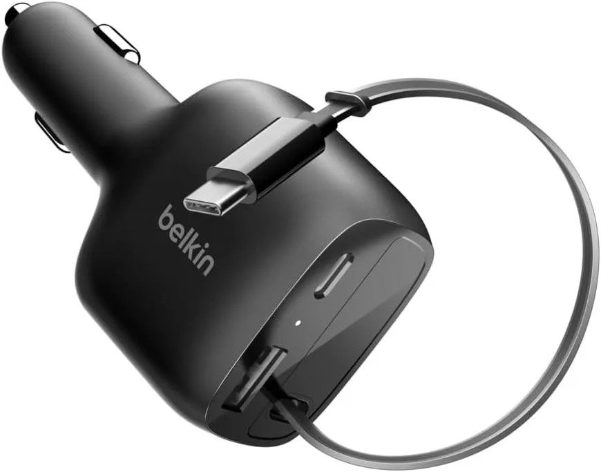 Hamzan Hamzan 75W USB-C Car Charger with 30in Retractable Cable — product photo