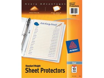 Avery Avery 75540 Educational Supply Clear 8.50" x 11" 10 Pack — product photo