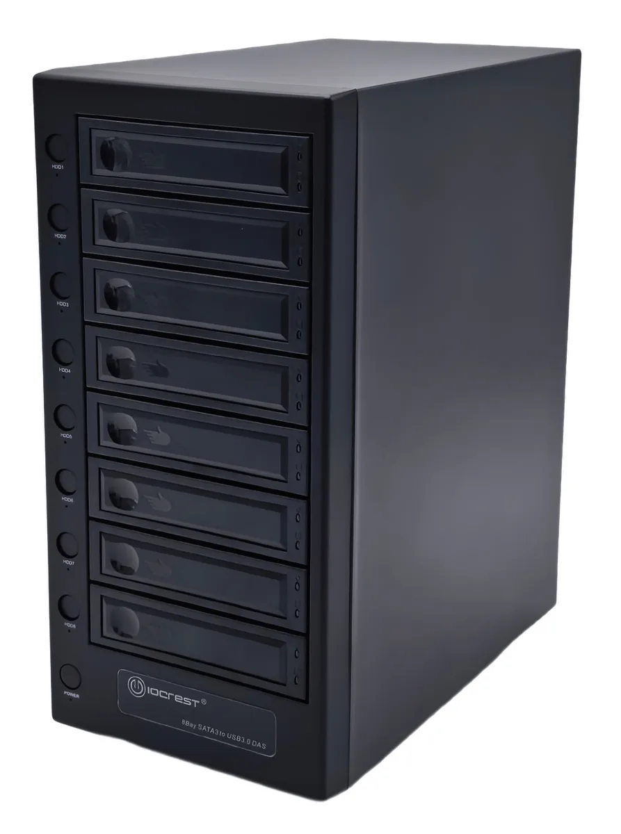 Syba Syba SY-ENC50129 USB 4.0 40Gbps Type-C 8-bay 2.5 &amp; 3.5 SATA drive enclosure — foto del prodotto