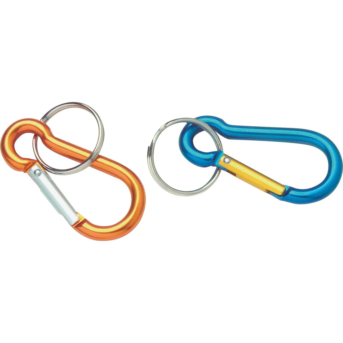 Small metal key ring with spring hinge clip assorted colours