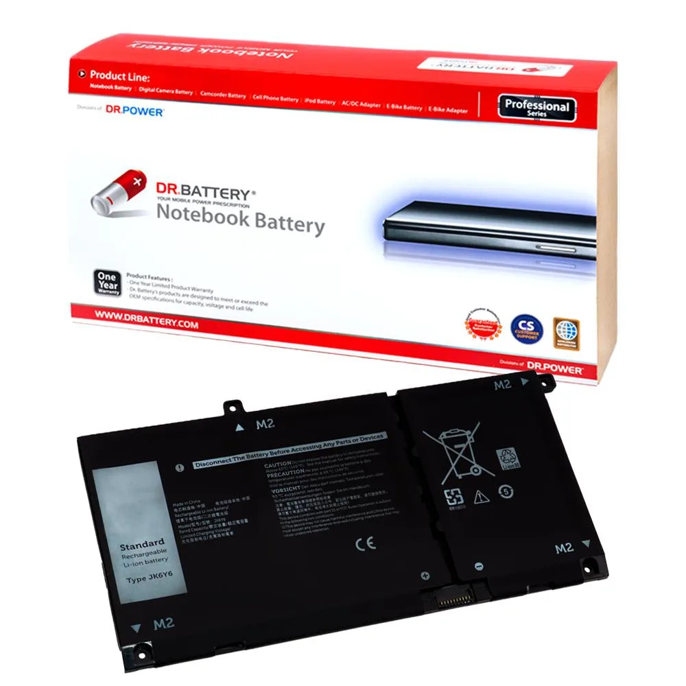 Dr. Battery Dr. Battery JK6Y6 CF5RH laptop battery 11.4V 3600mAh for Dell Inspiron Latitude Vostro — product photo