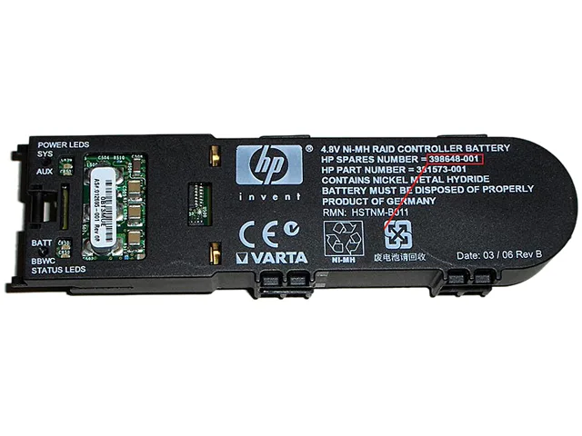 HP HP 398648-001 Smart Array P400i 4.8V 500mAh battery — product photo