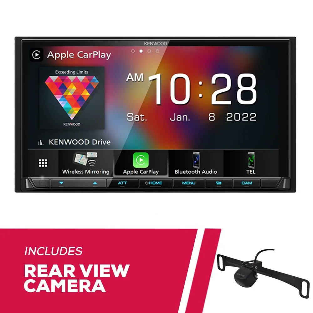 KENWOOD Kenwood DMX9708S 6.95" Multimedia Receiver with CMOS-230LP1 Backup Camera — product photo
