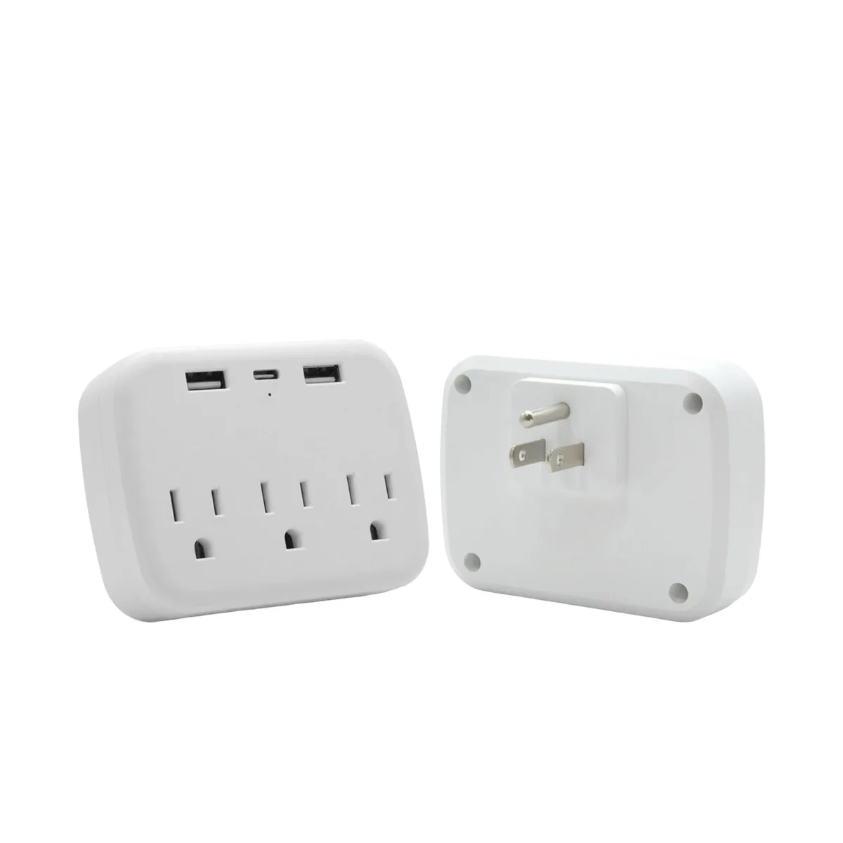 KEHIPI KEHIPI OFS-655 Straight Blade Plug 3 Outlets 3 USB White 2 Pack — product photo