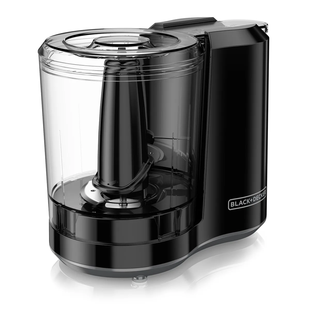 Black 3-cup electric food chopper with removable bowl and lid