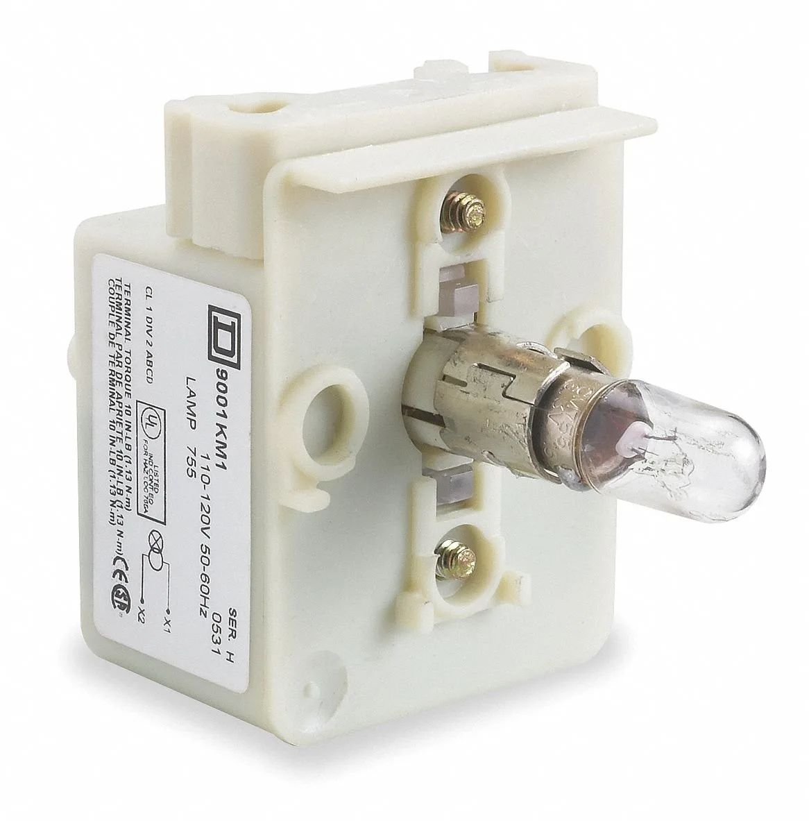 Schneider Electric Schneider Electric 9001KM38 Lamp Module 30mm 120VAC/VDC Clear Incandescent — product photo