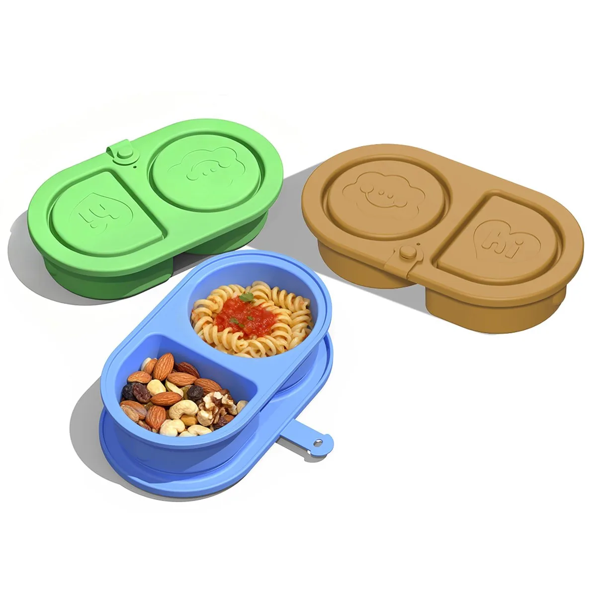  ChefVentions K1205-001-F3 3-Piece 2-Compartment Silicone Food Storage Set — product photo