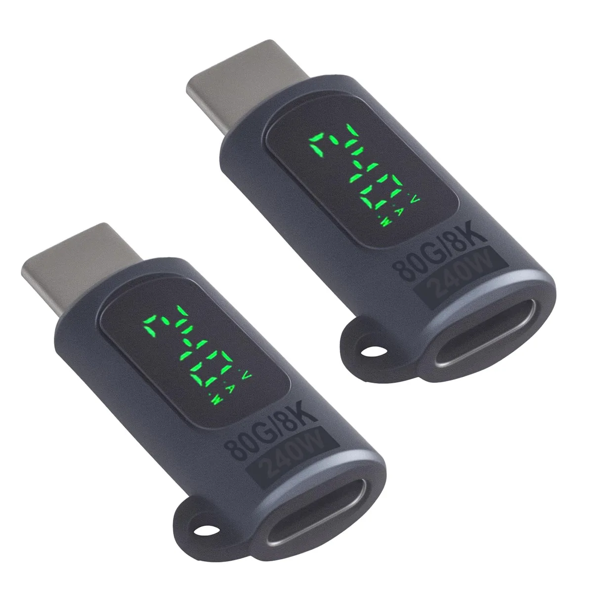 BUCIER BUCIER USB C Extension Adapter 80Gbps 240W 8K@60Hz Grey 2pcs — product photo