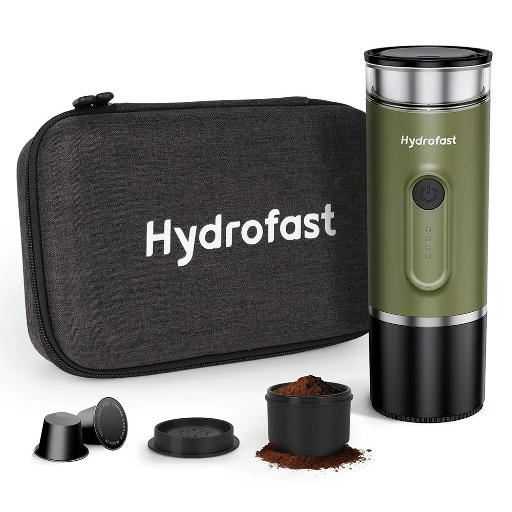  Hydrofast PO-100 Portable Espresso Pod Machine 9600mAh 20-Bar Green — product photo