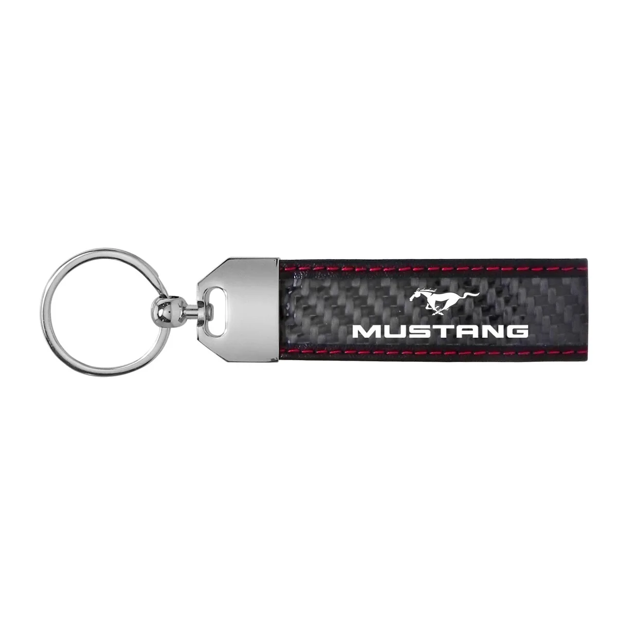 iPick Image, LLC iPick Image, LLC Ford Mustang Carbon Fiber Key Chain Red Stitching — product photo