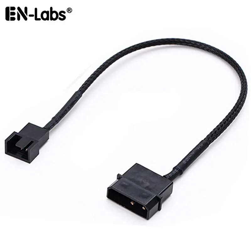 EN-Labs EN-Labs MOLEXTX4-1X110IN Molex LP4 to 4× TX4 fan splitter cable 10 in black — product photo