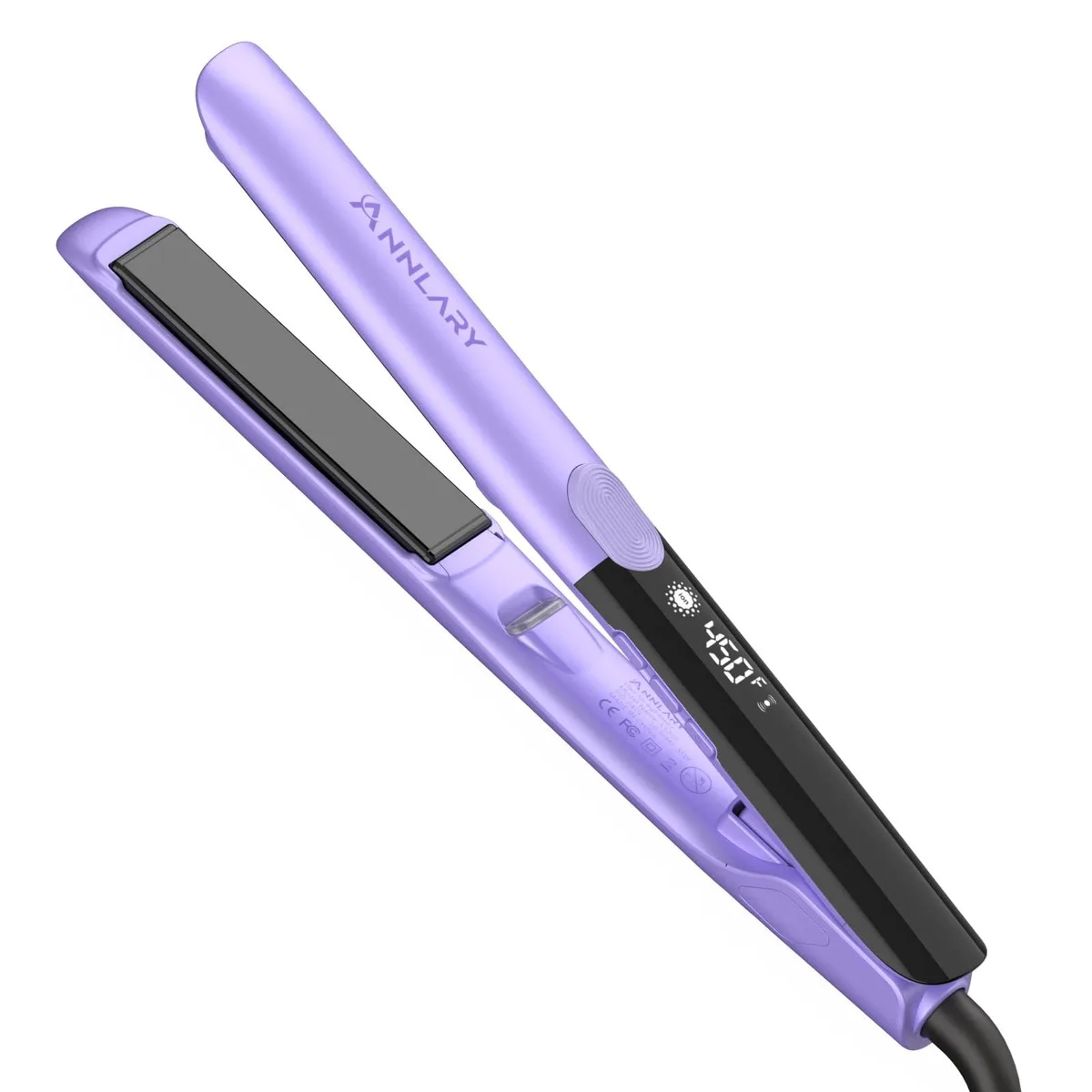 Slim 13 inch flat iron with glossy plates and LED display