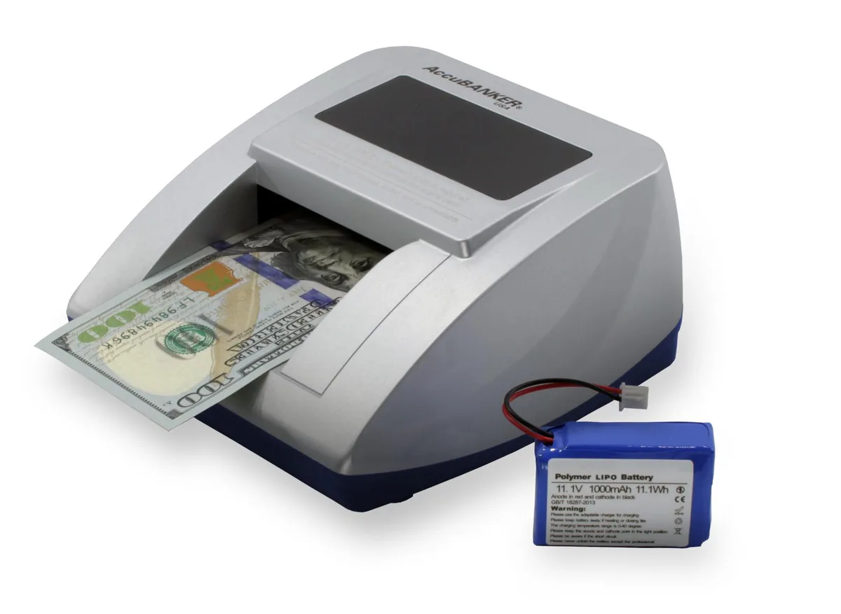 AccuBANKER AccuBANKER D470 QuadScan Counterfeit Detector with Battery — product photo