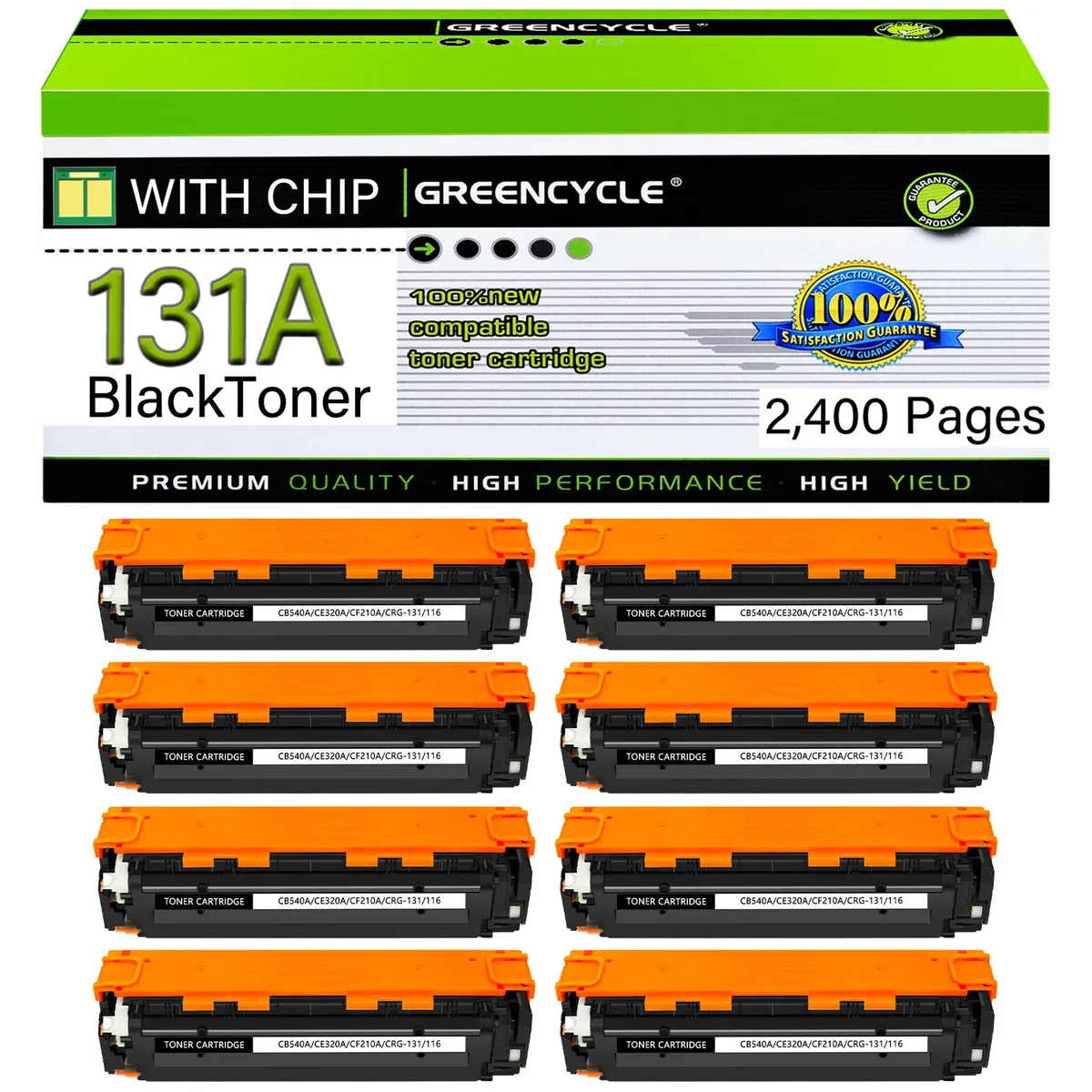 GREENCYCLE GREENCYCLE 8 Pack 131A CF210A Black Compatible Toner Cartridge — product photo