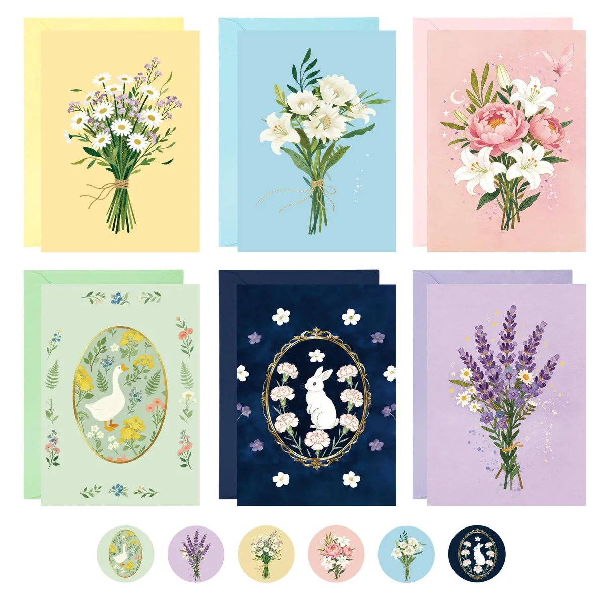  Avery Floral Blank Card Set 12 Pack 5x7 In 65 lbs — product photo