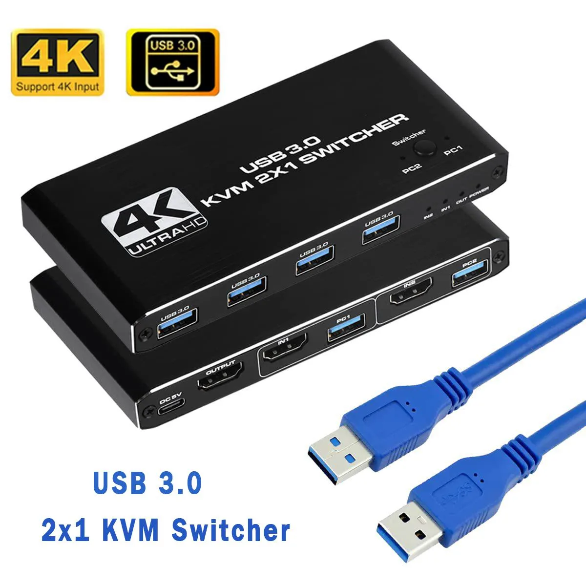 AUBEAMTO AUBEAMTO OZK2 2-Port HDMI KVM Switch 4K 60Hz USB 3.0 — product photo