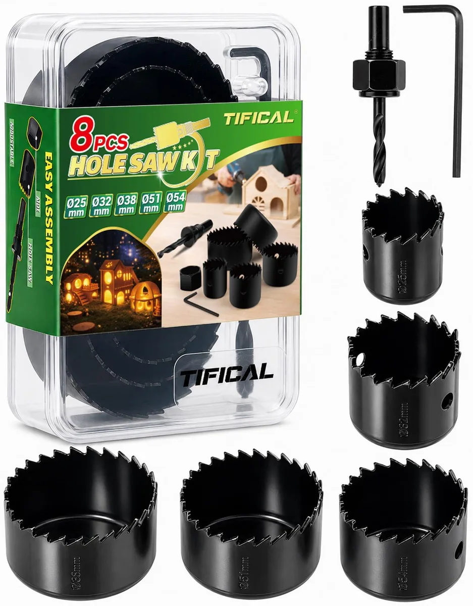 TIFICAL 8-Piece Hole Saw Kit 25-54mm — product photo