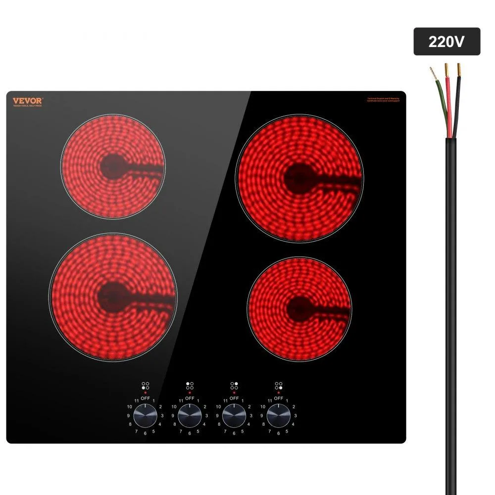VEVOR VEVOR 24 inch 4 Burner Electric Cooktop 6000W Knob Control 11 Levels — product photo