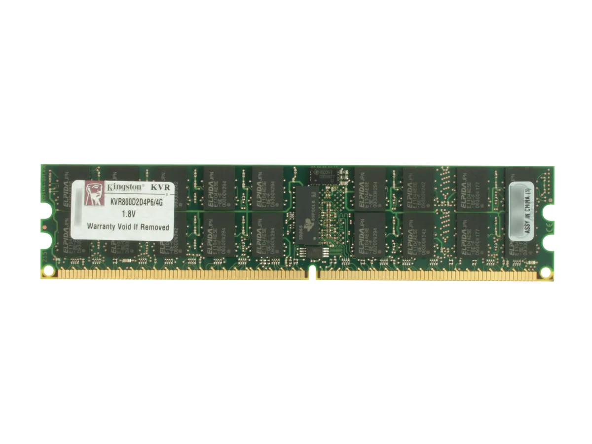 Kingston Technology Corp. Kingston Technology Corp. KVR800D2D4P6/4G 4GB DDR2 800 server RAM — product photo