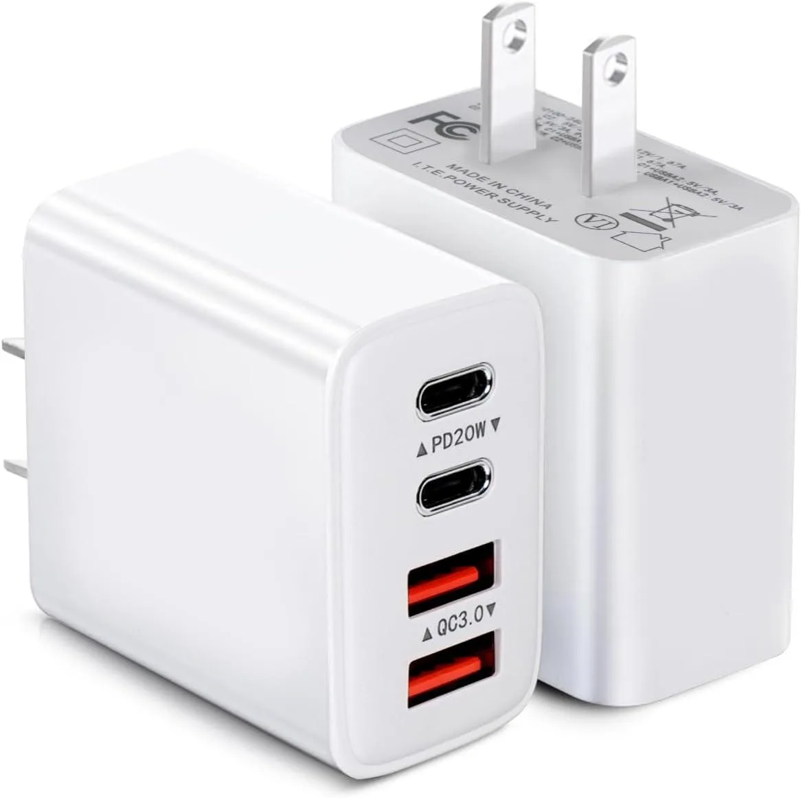 ONITOON ONITOON 40W 4-Port USB-C Wall Charger 2-Pack iPhone 16 15 14 13 XS XR iPad — product photo