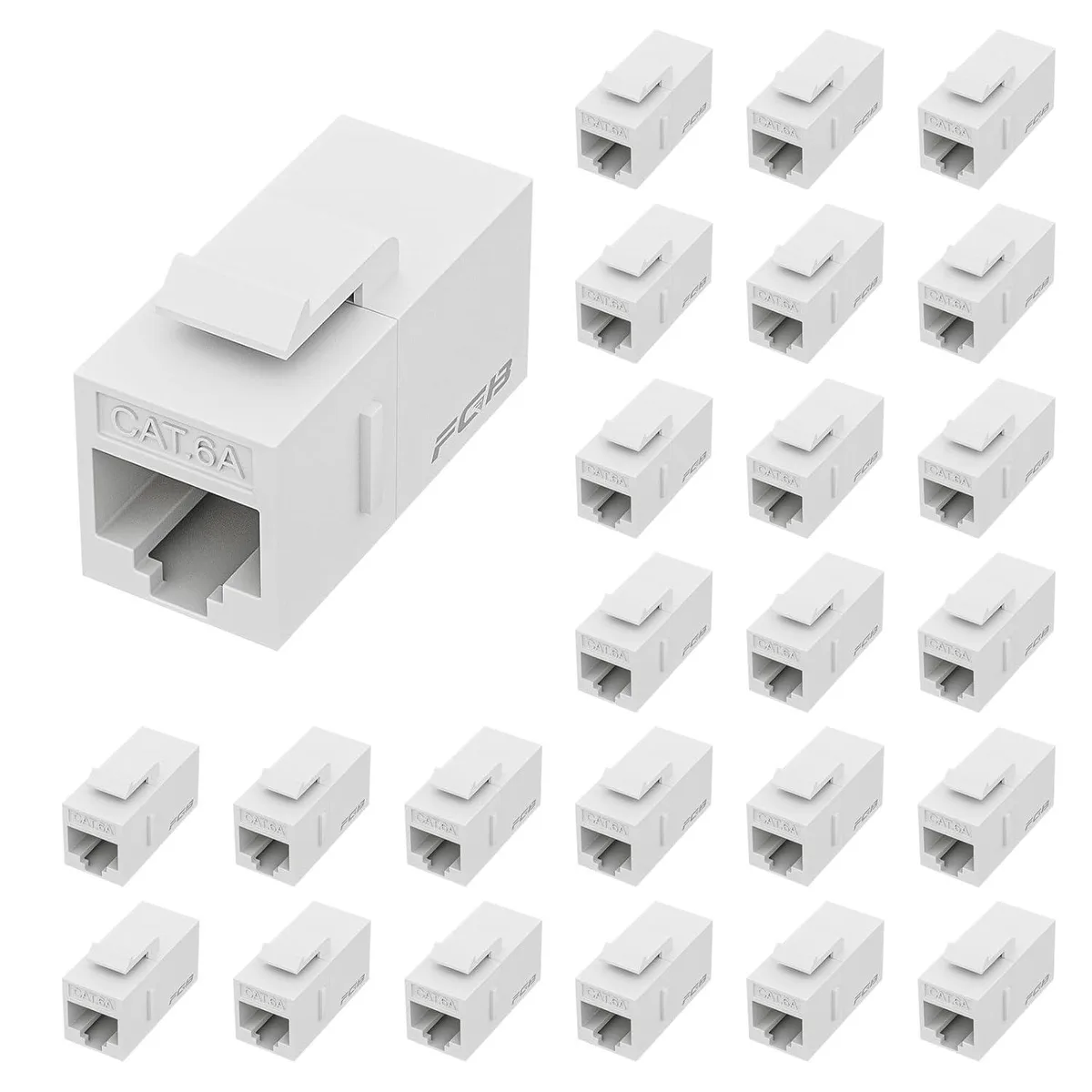  Zebra FGB-RJ45-FT-2407-0301 CAT6A Keystone Coupler 25-Pack Black — product photo