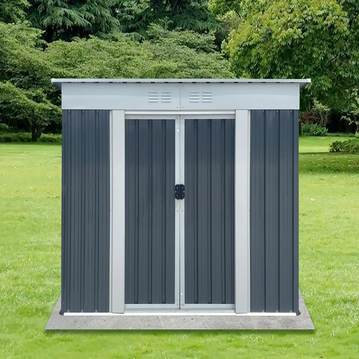 tuphen tuphen Metal Trellis Grey 6FTx4FT Pent Roof — product photo